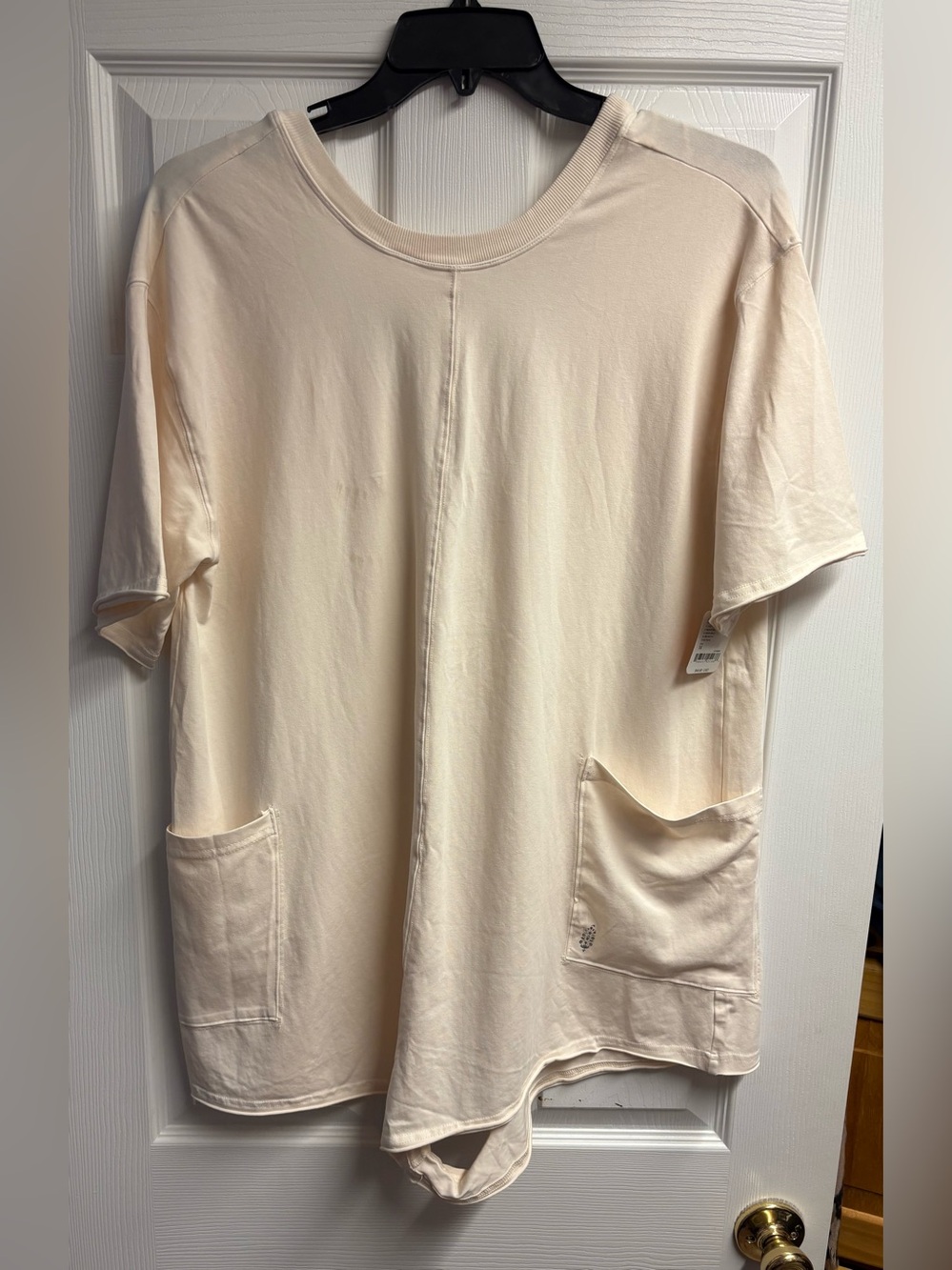 NWT Free People Hot Shot T-Shirt Romper In Bleached Clay Size Medium - Picture 2 of 5